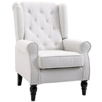 Cream White Modern 29.3  High Back Tufted Accent Chair with Wingback Design