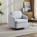 Poltrona girevole accent chair in ciniglia bianco+nero da 31,5" con struttura in legno massello