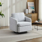 Poltrona girevole accent chair in ciniglia bianco+nero da 31,5" con struttura in legno massello