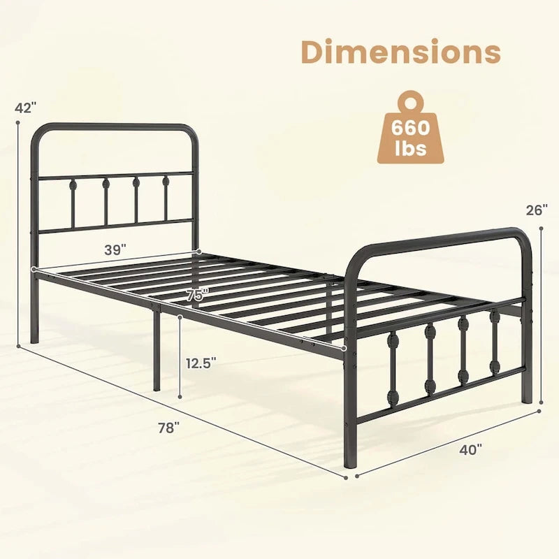 Struttura letto con testiera matrimoniale/queen/king con spazio sotto il letto