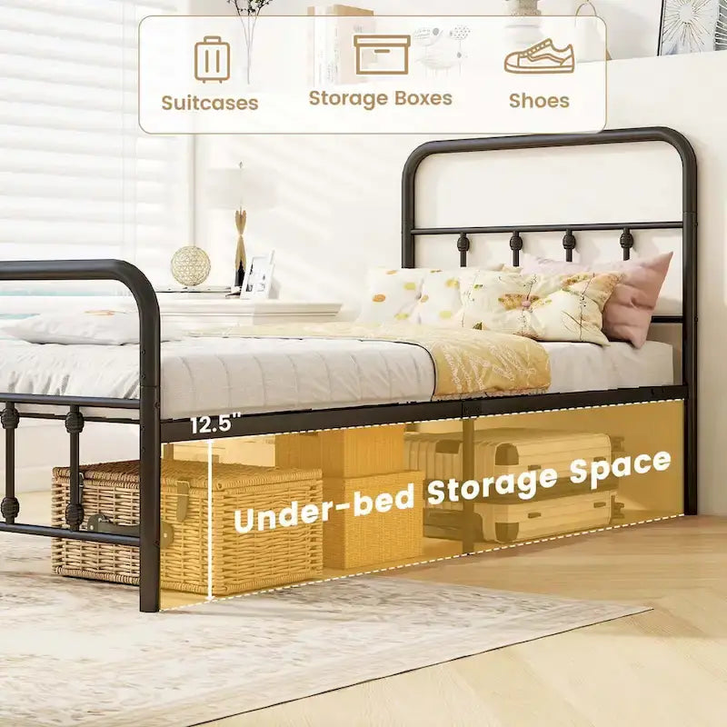 Struttura letto con testiera matrimoniale/queen/king con spazio sotto il letto