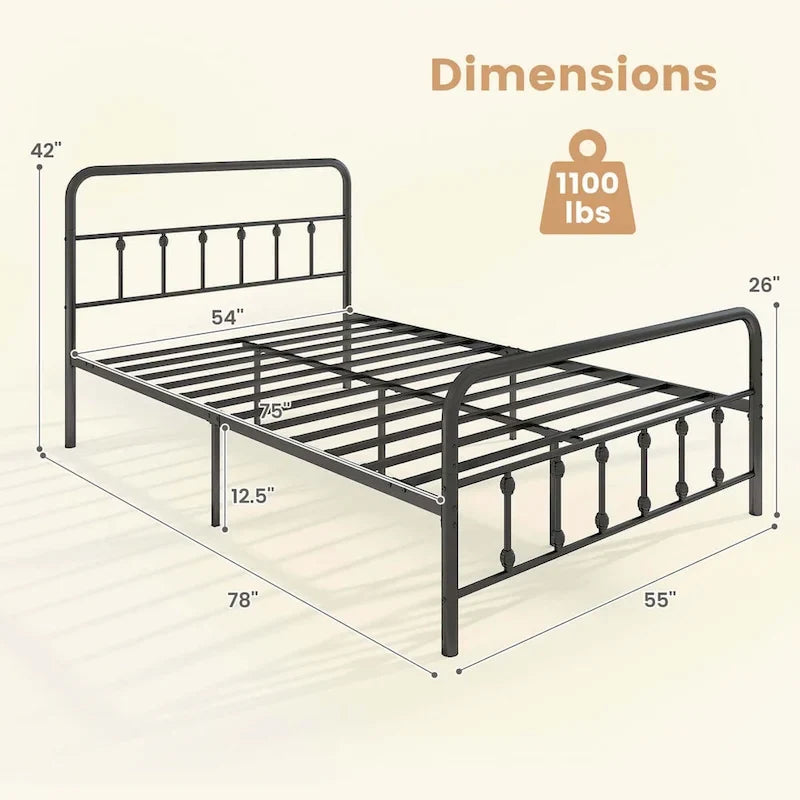 Struttura letto con testiera matrimoniale/queen/king con spazio sotto il letto