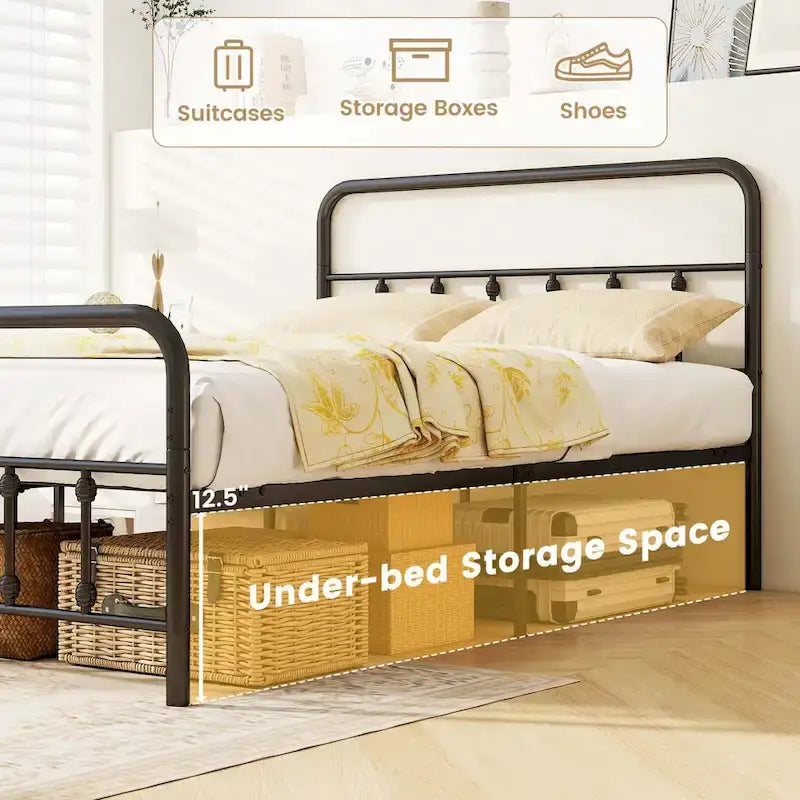 Struttura letto con testiera matrimoniale/queen/king con spazio sotto il letto