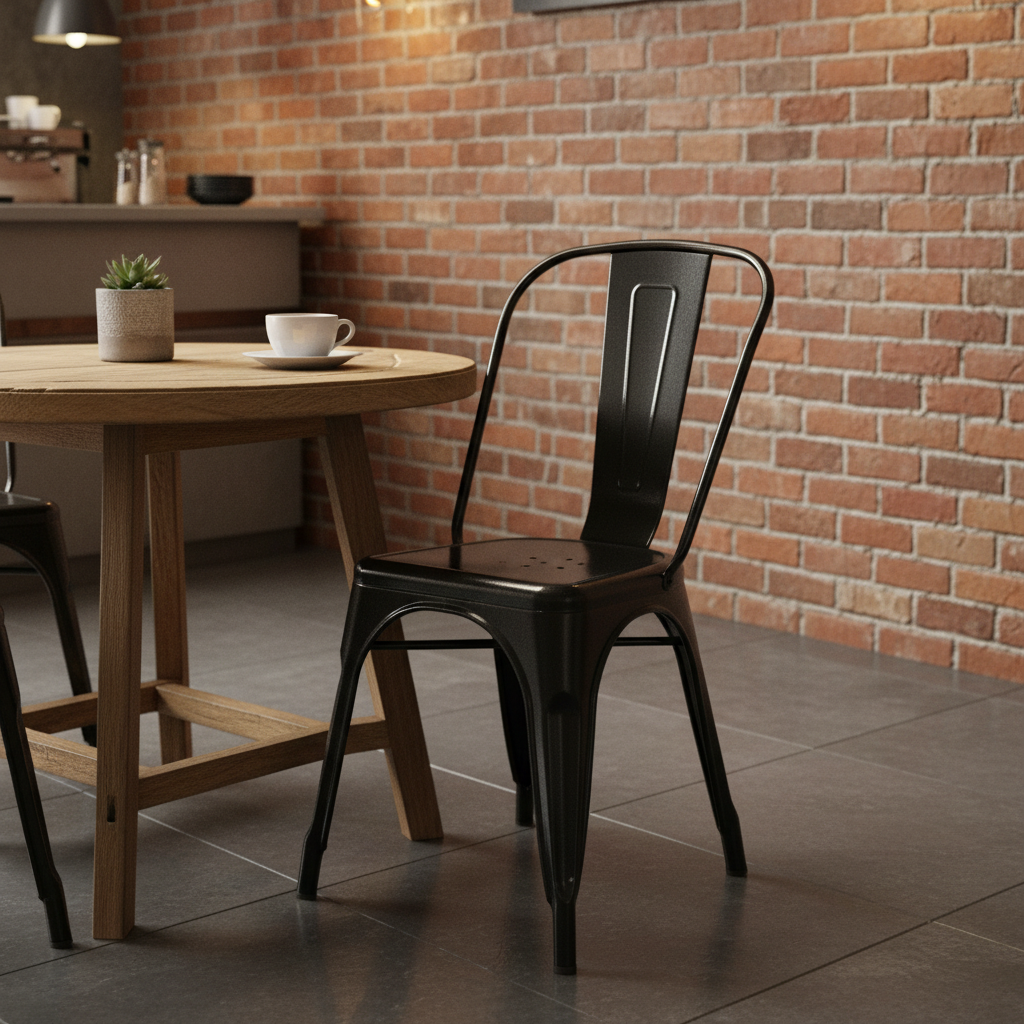 Sedia senza braccioli stile caffè ristorante industriale OFFERTA ALL'INGROSSO (Set da 10)