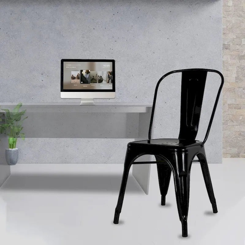 Sedia senza braccioli stile caffè ristorante industriale OFFERTA ALL'INGROSSO (Set da 10)