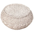 Pouf poggiapiedi beige in cotone da 20 pollici con design geometrico per soggiorno