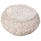 Pouf poggiapiedi beige in cotone da 20 pollici con design geometrico per soggiorno