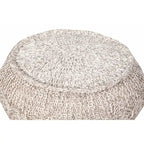 Pouf poggiapiedi beige in cotone da 20 pollici con design geometrico per soggiorno