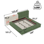 Letto King Size Imbottito con Vani Contenitore e Pediera