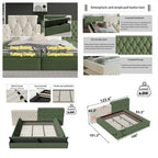 Letto King Size Imbottito con Vani Contenitore e Pediera