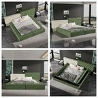 Letto King Size Imbottito con Vani Contenitore e Pediera
