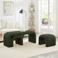 Set di 3 Panchine Moderne a U Pouf Teddy per Ingresso, Fondo Letto Camera da Letto, Set di 3 Piccoli Poggiapiedi Divano