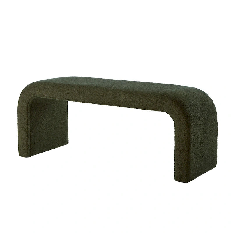 Set di 3 Panchine Moderne a U Pouf Teddy per Ingresso, Fondo Letto Camera da Letto, Set di 3 Piccoli Poggiapiedi Divano