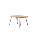 Tavolino da cocktail ovale pieghevole in legno naturale di recupero - 24,00 x 44,00 x 18,00