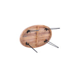 Tavolino da cocktail ovale pieghevole in legno naturale di recupero - 24,00 x 44,00 x 18,00