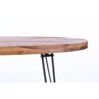 Tavolino da cocktail ovale pieghevole in legno naturale di recupero - 24,00 x 44,00 x 18,00