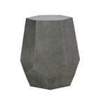 Tavolino laterale geometrico Pamsha in ferro martellato di