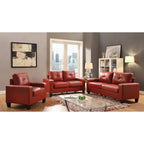 Divano dritto Newbury da 58 pollici con braccioli svasati in similpelle - 32 L x 58 P x 36 H