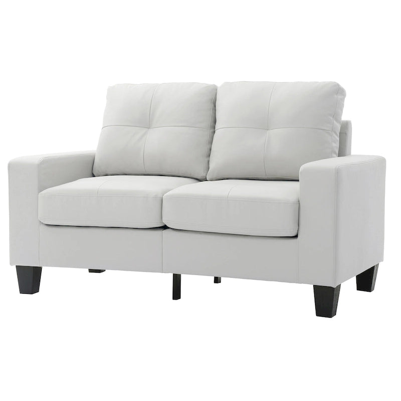 Divano dritto Newbury da 58 pollici con braccioli svasati in similpelle - 32 L x 58 P x 36 H