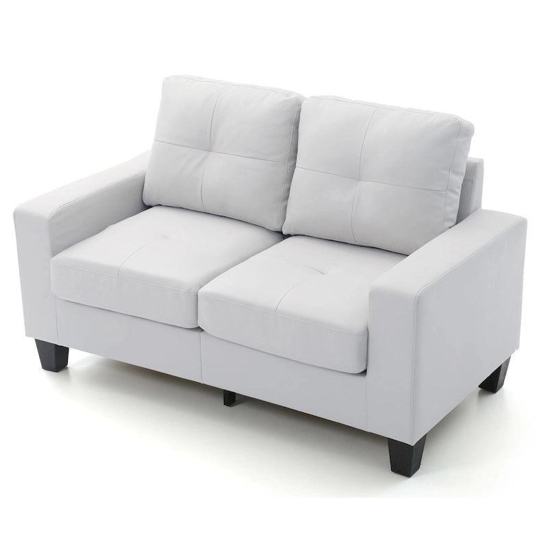Divano dritto Newbury da 58 pollici con braccioli svasati in similpelle - 32 L x 58 P x 36 H