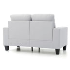 Divano dritto Newbury da 58 pollici con braccioli svasati in similpelle - 32 L x 58 P x 36 H