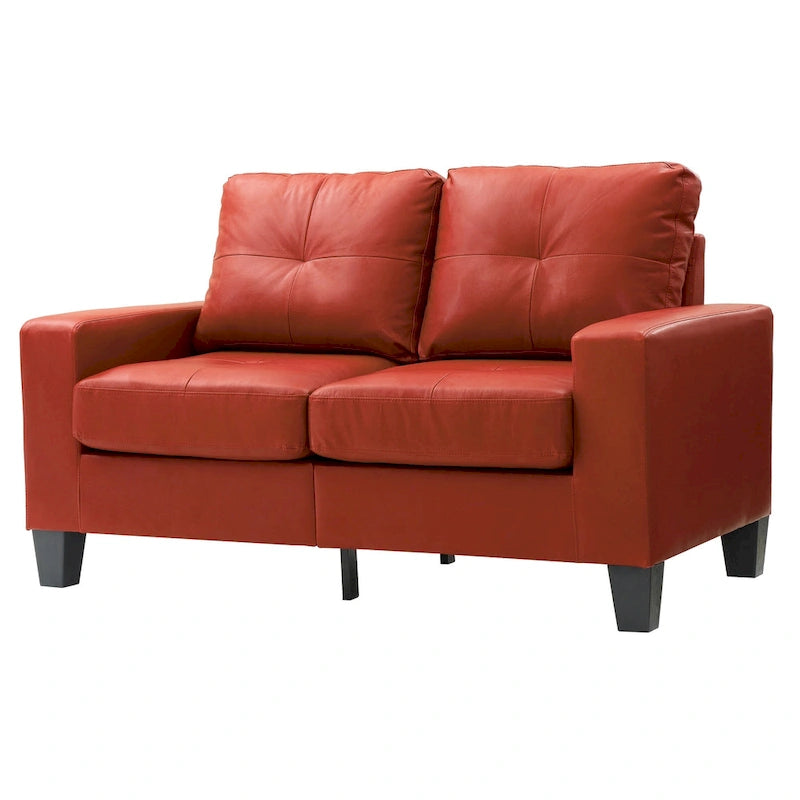 Divano dritto Newbury da 58 pollici con braccioli svasati in similpelle - 32 L x 58 P x 36 H