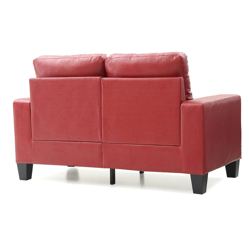 Divano dritto Newbury da 58 pollici con braccioli svasati in similpelle - 32 L x 58 P x 36 H