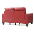 Divano dritto Newbury da 58 pollici con braccioli svasati in similpelle - 32 L x 58 P x 36 H