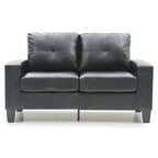 Divano dritto Newbury da 58 pollici con braccioli svasati in similpelle - 32 L x 58 P x 36 H