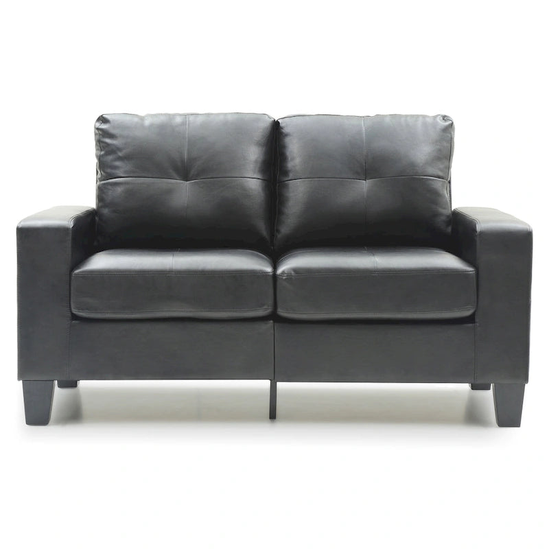 Divano dritto Newbury da 58 pollici con braccioli svasati in similpelle - 32 L x 58 P x 36 H