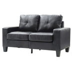 Divano dritto Newbury da 58 pollici con braccioli svasati in similpelle - 32 L x 58 P x 36 H