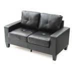 Divano dritto Newbury da 58 pollici con braccioli svasati in similpelle - 32 L x 58 P x 36 H