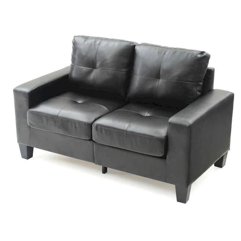 Divano dritto Newbury da 58 pollici con braccioli svasati in similpelle - 32 L x 58 P x 36 H