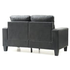 Divano dritto Newbury da 58 pollici con braccioli svasati in similpelle - 32 L x 58 P x 36 H