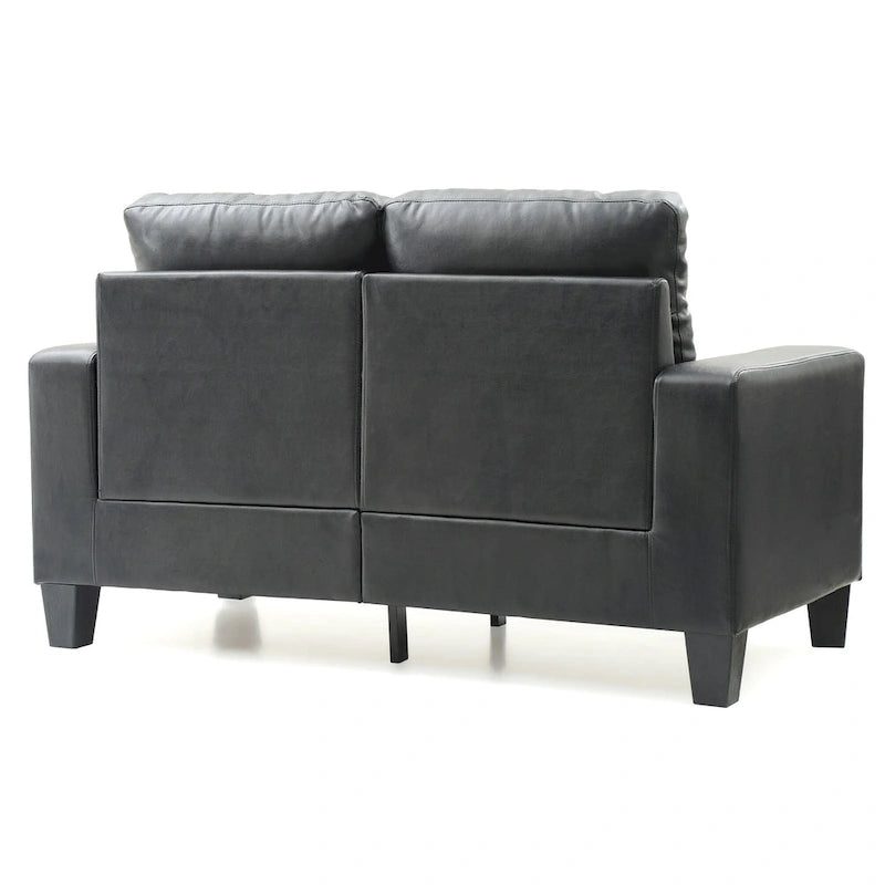 Divano dritto Newbury da 58 pollici con braccioli svasati in similpelle - 32 L x 58 P x 36 H