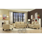 Divano dritto Newbury da 58 pollici con braccioli svasati in similpelle - 32 L x 58 P x 36 H