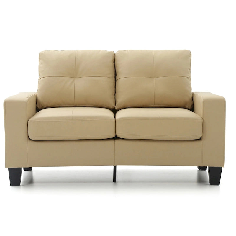 Divano dritto Newbury da 58 pollici con braccioli svasati in similpelle - 32 L x 58 P x 36 H