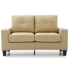 Divano dritto Newbury da 58 pollici con braccioli svasati in similpelle - 32 L x 58 P x 36 H