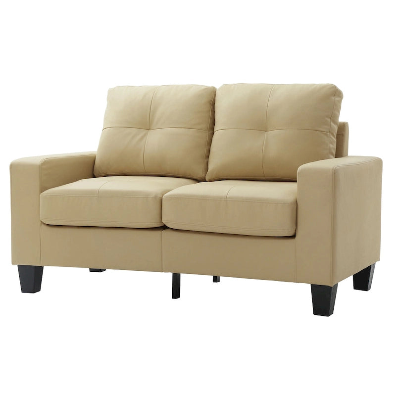 Divano dritto Newbury da 58 pollici con braccioli svasati in similpelle - 32 L x 58 P x 36 H