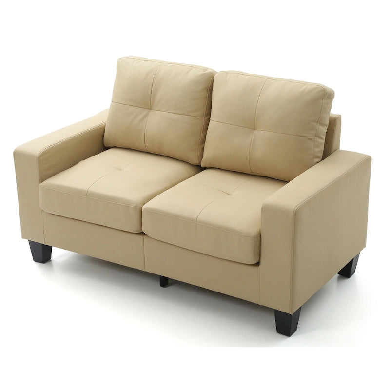 Divano dritto Newbury da 58 pollici con braccioli svasati in similpelle - 32 L x 58 P x 36 H