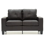 Divano dritto Newbury da 58 pollici con braccioli svasati in similpelle - 32 L x 58 P x 36 H