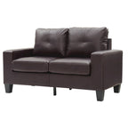 Divano dritto Newbury da 58 pollici con braccioli svasati in similpelle - 32 L x 58 P x 36 H