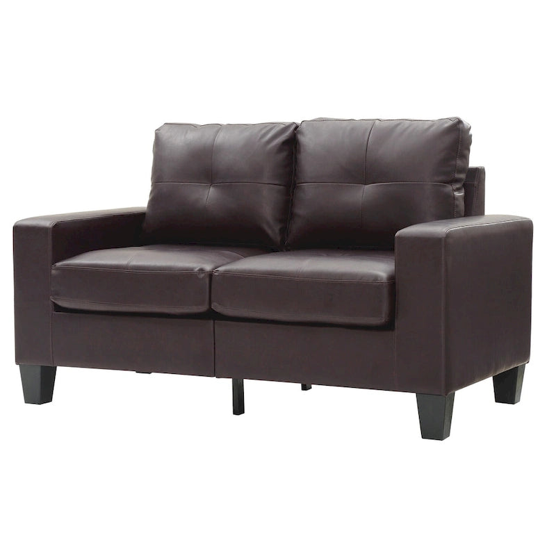 Divano dritto Newbury da 58 pollici con braccioli svasati in similpelle - 32 L x 58 P x 36 H