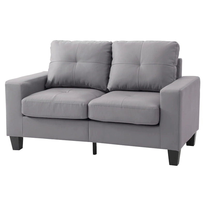 Divano dritto Newbury da 58 pollici con braccioli svasati in similpelle - 32 L x 58 P x 36 H