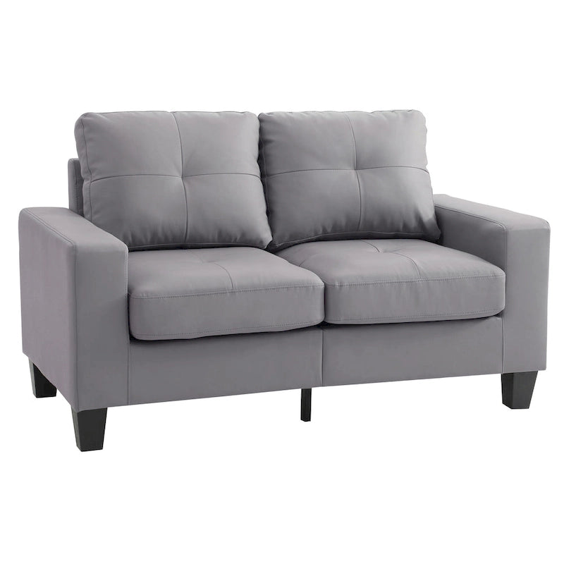 Divano dritto Newbury da 58 pollici con braccioli svasati in similpelle - 32 L x 58 P x 36 H