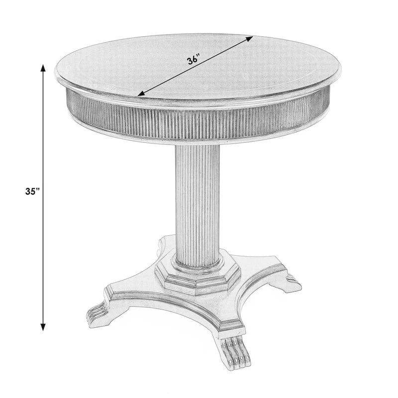 Tavolino da ingresso Ellsworth 36 con base a piedistallo scanalata