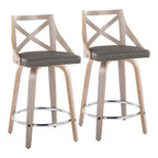 Charlotte 24 Sgabello da bancone ad altezza fissa con gambe in legno curvato (set da 2)