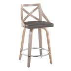 Charlotte 24 Sgabello da bancone ad altezza fissa con gambe in legno curvato (set da 2)