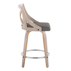 Charlotte 24 Sgabello da bancone ad altezza fissa con gambe in legno curvato (set da 2)