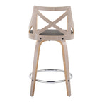 Charlotte 24 Sgabello da bancone ad altezza fissa con gambe in legno curvato (set da 2)